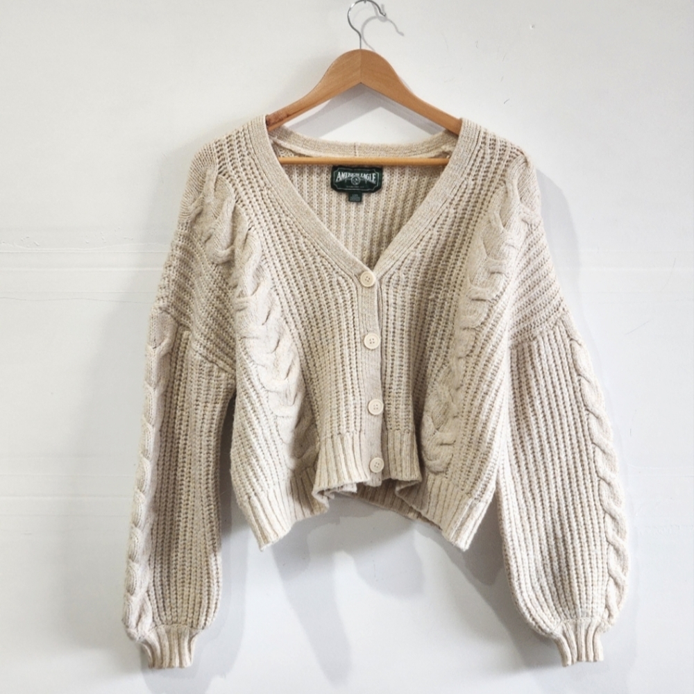 Vintage American Eagle Cable Knit Cropped Sweater